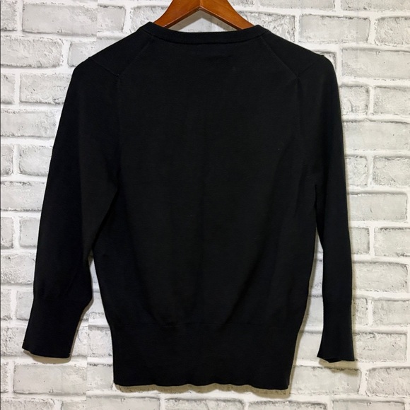 Lands’ end canvas Black button up cardigan sweater- size small - Picture 5 of 5